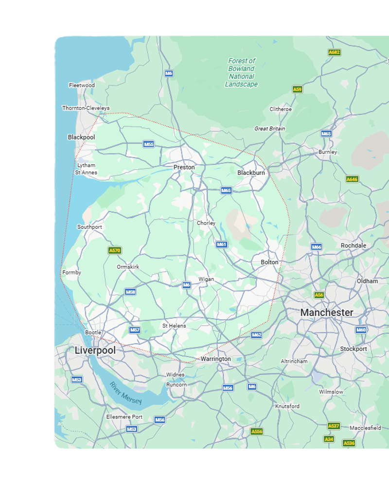 Trusted Appliances rental coverage across Lancashire and the North West